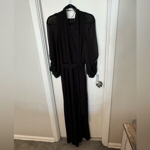 NWT Donna Ricco New York black jumpsuit with tie waist and pockets size 16